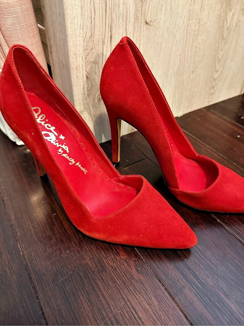Alice & Olivia Red Pointed-Toe Heels EU 37.5